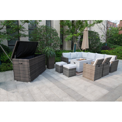 9 - Person Patio Conversation Set with Cushions