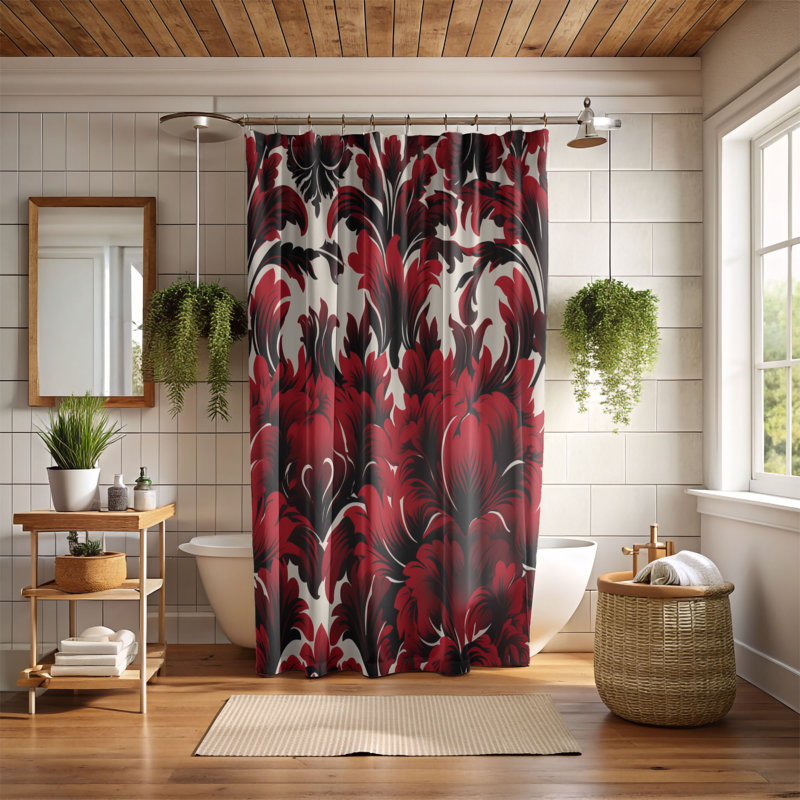 Rideau de douche Damask Radiance - Premium, H 74 po x l 71 po
