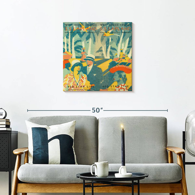 Dépliant de voyage rétro II, H 24 po x l 24 po