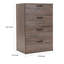 Commode haute Levy, 4 tiroirs géants, finition bois de ferme-100491051