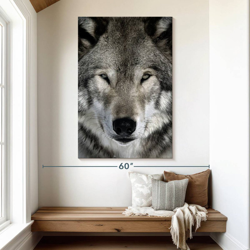 Brampt Gray Wolf Head, 51" H x 34" W