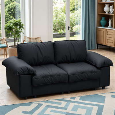 Causeuse compacte à 2 places avec rangement dissimulé, idéale pour les petits appartements et les studios, offrant confort et fonctionnalité