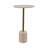 Accent Table Travertine Stone Iron Modern for Living Room Bedroom Office - 22" Ivory & Tan