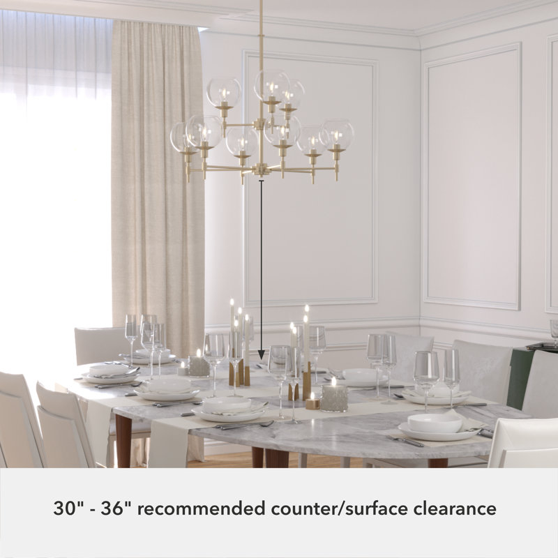 Lustre linéaire moderne Spoutnik à 2 niveaux 9 lumières Xidane