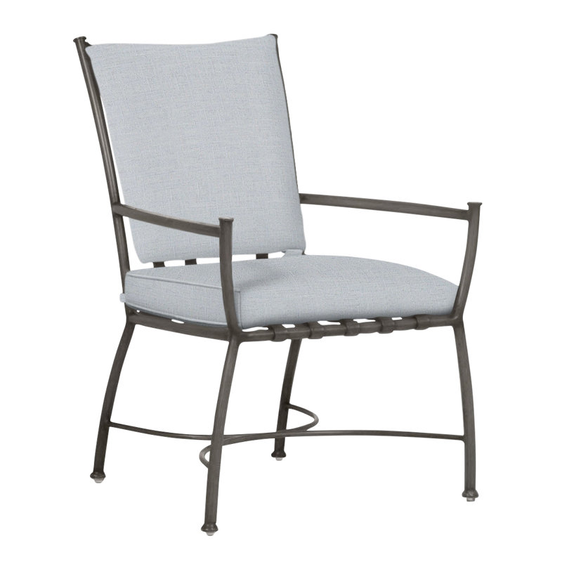 Chaise avec accoudoirs en aluminium Majorque, Welt, Lin chambray