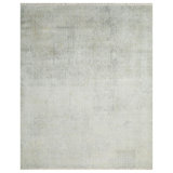 Gray Modern Wool Silk Blend Rug - 8' x 9'10"