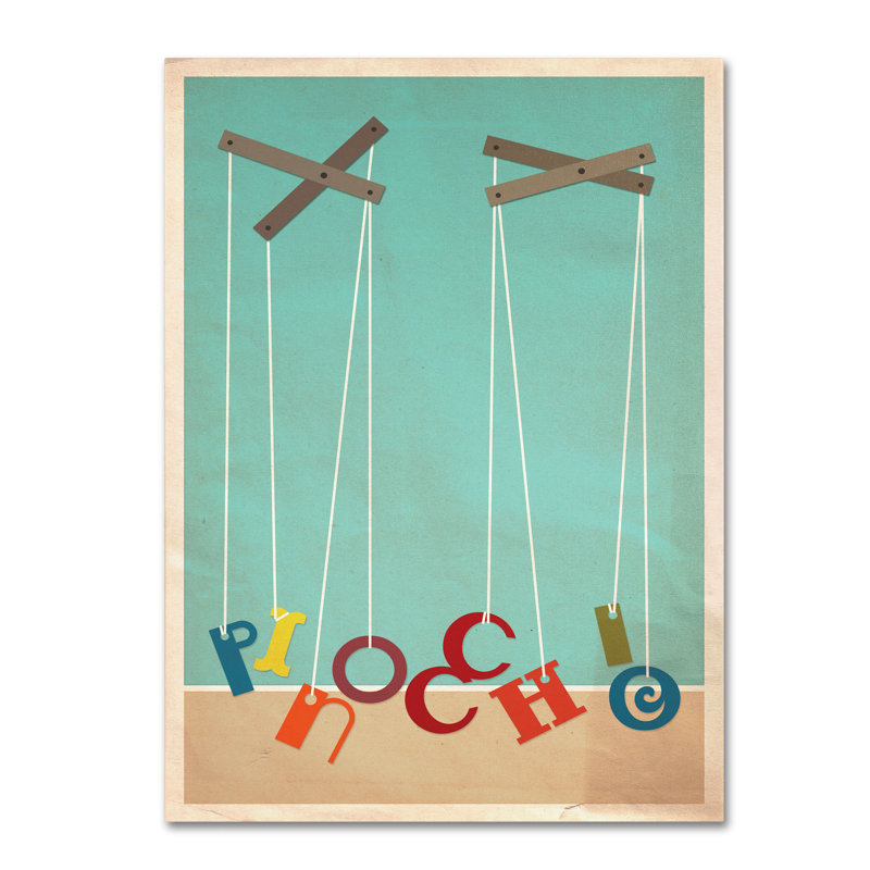 « pinocchio » par megan romo, impression sur toile tendue encadrée, H 19 po x l 14 po x P 2 po