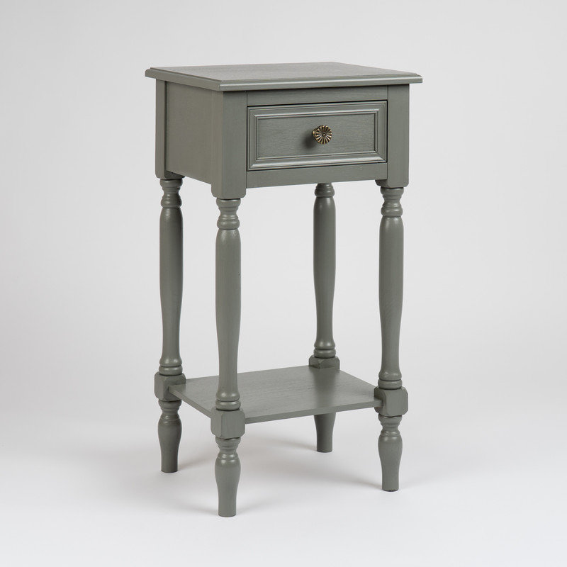 Solid Wood End Table, Grey