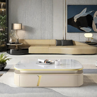 Table basse italienne en pierre monocristalline