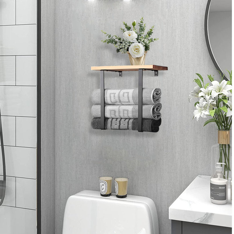 Porte-serviettes mural en bois