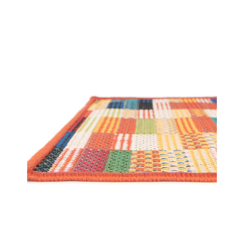 Striped Indoor / Outdoor Rug, Rectangle 6'1" x 9'