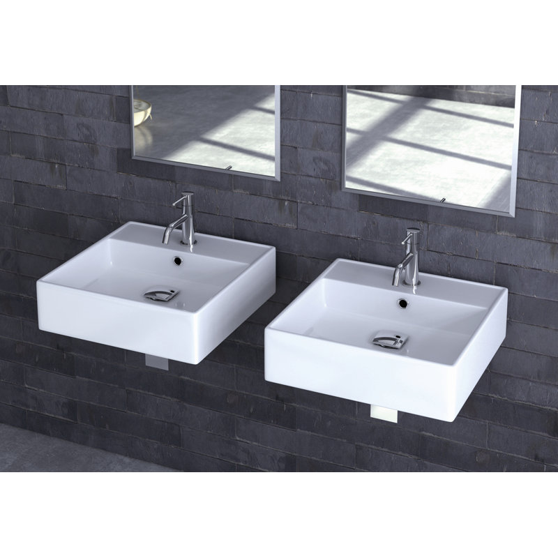 Ceramica 18.3'' L Bathroom Sink, Single Hole