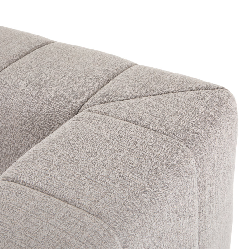 Grayson 88" Left Hand Facing Modular Sectional, Left Hand Facing, Gray Polyester