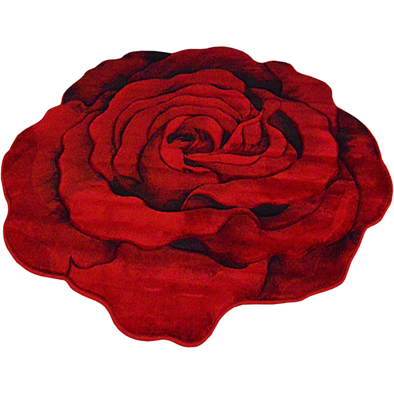 Tapis floral rouge Baseeth, Nouveauté 5 pi 3 po