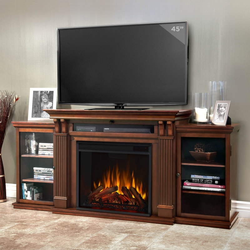 Meuble télé 67 po avec foyer Calie, Espresso foncé