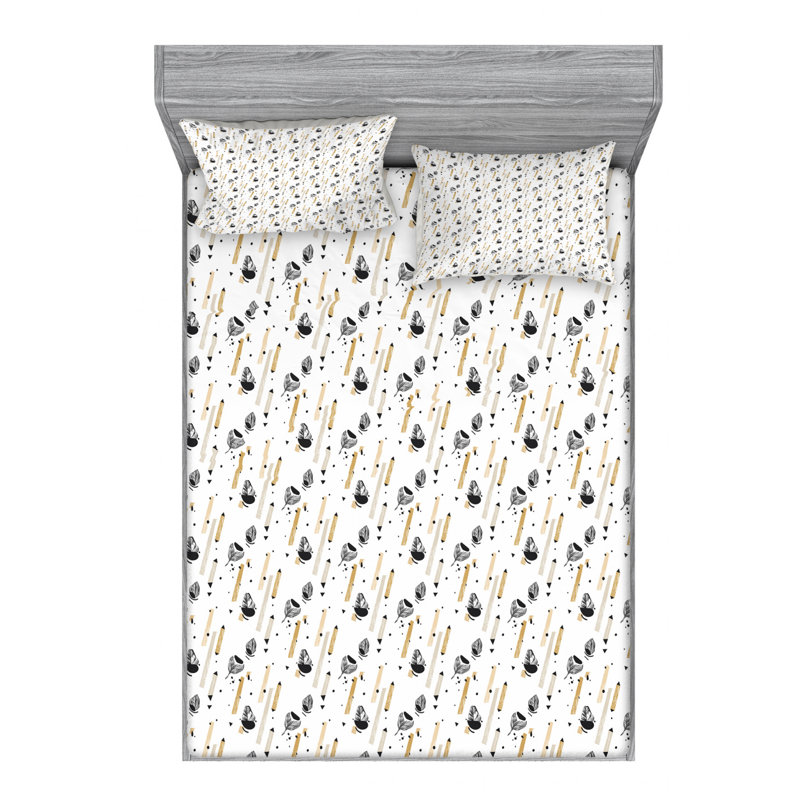 Microfiber Sheet Set, Queen Sheet Set with Fitted Sheet