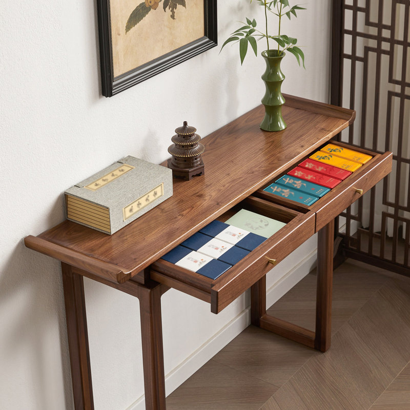 Console rétro de style chinois, 33.5" H x 47.2" W x 12.6" D