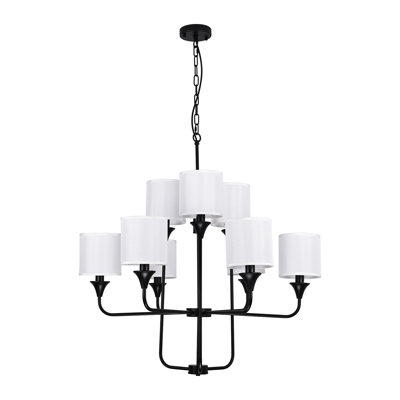 Lustre moderne à 9 lumières à intensité variable 