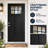 36"x80" Fiber Reinforced Panel Door,Right Hand Inswing,Black,Exterior Entry Door,6-Lite Low-E Glass,2-Panel Craftsman,Brush FRP Door,Through Color Finish,for Home Entrance-135590135