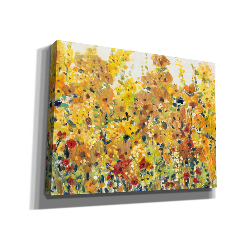 «Golden Summer Garden I» par Tim O'toole, art mural sur toile, H 12 po x l 16 po x P 0,75 po