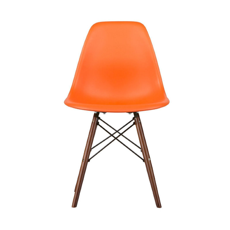 Chaise d'appoint Custer, 4, Orange / noyer