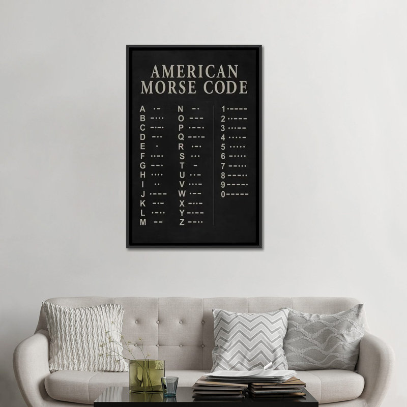 Patent Print Store " Morse Code " by PatentPrintStore, 48" H x 32" W x 1.5" D, Black Framed Canvas, No Mat