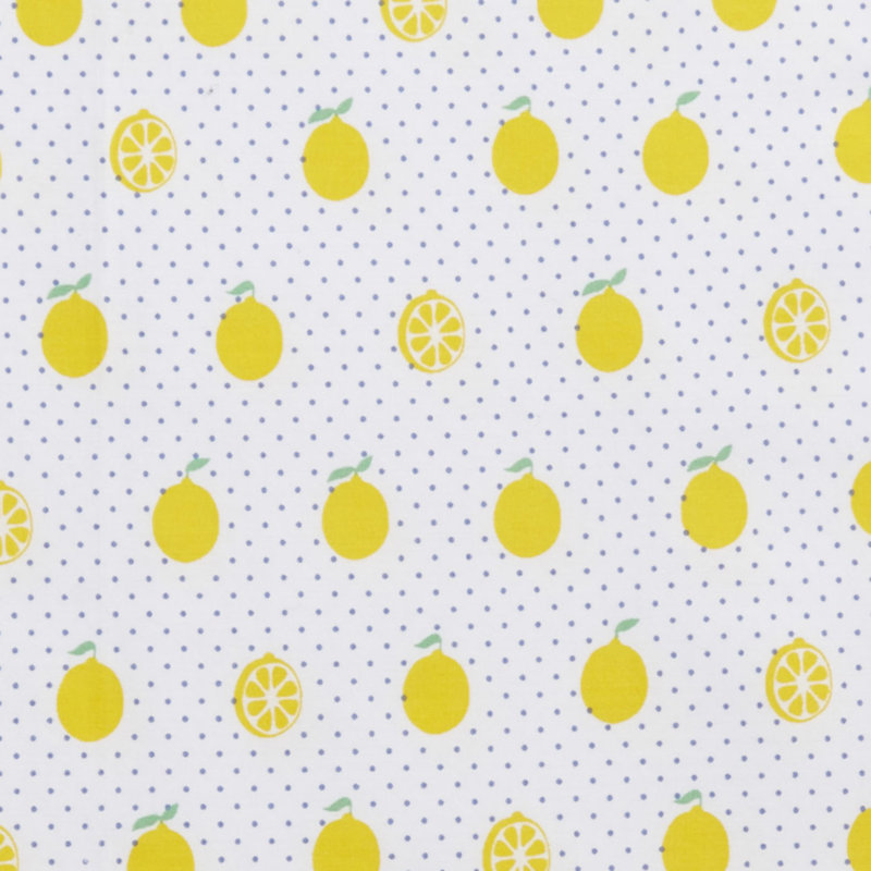 Ensemble de draps en coton percale Poppy & Fritz, Ensemble de draps grand lit + 2 taies d'oreiller, Jaune citron