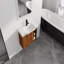 Meuble-lavabo mural 28 po avec lavabo en céramique blanche et porte à fermeture en douceur 28 po