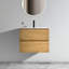 Unité de rangement de salle de bain en chêne naturel 24 po - Lavabo en céramique, spacieux, armoire de rangement murale à tiroir silencieux, rangement spacieux, fonctionnalité-120961945