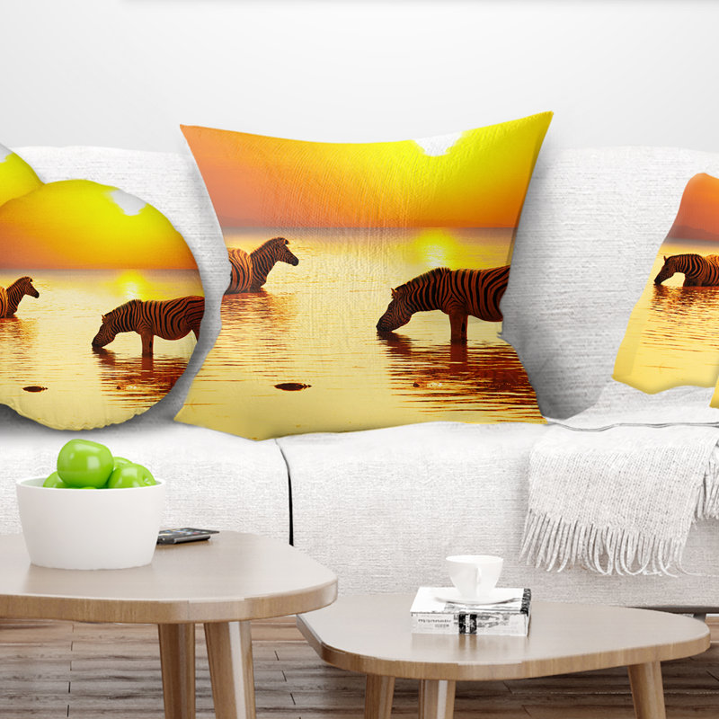 Coussin lombaire pour animaux zèbres, Carrée 18 po x 18 po