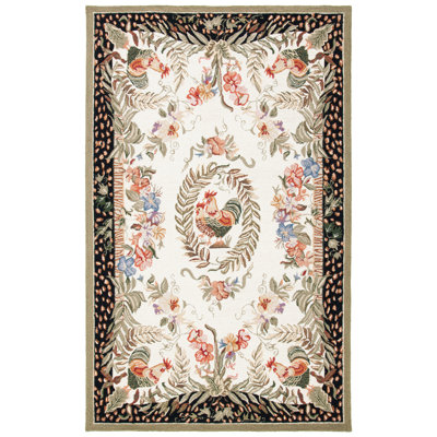Kinchen Hand Hooked Wool Floral Rug