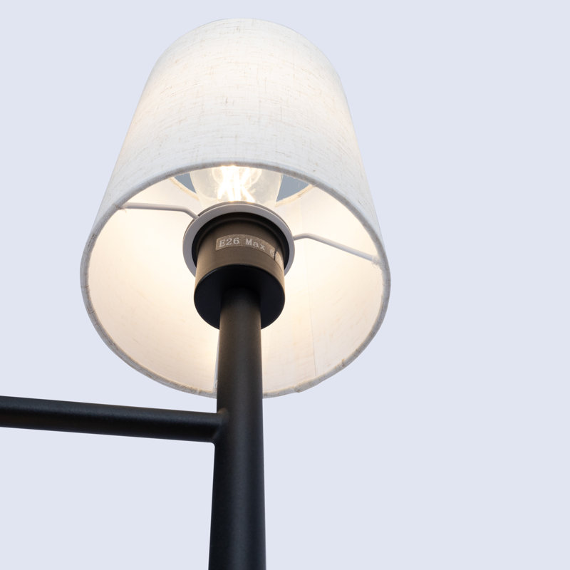 Lampe sur pied Modern Tree avec abat-jour en lin et interrupteur au pied