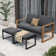 Ensemble de conversation avec repose-pieds pour 2 personnes Arunas