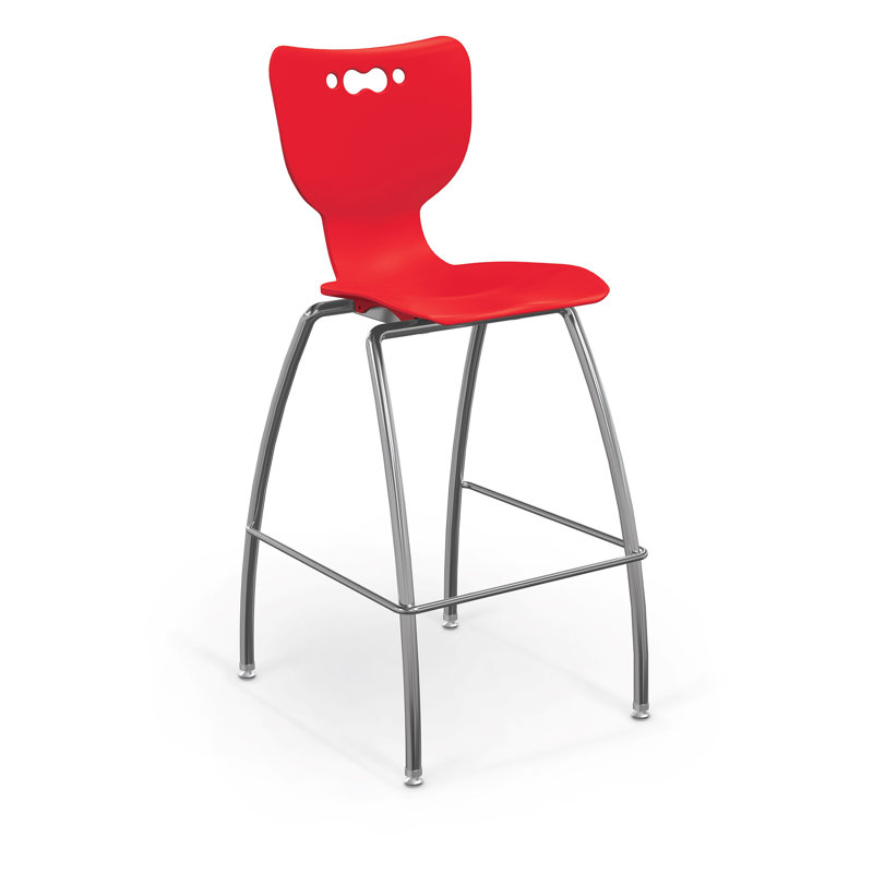 Tabouret de classe à 4 pieds Hierarchie, Rouge, H 45,75 po x l 20,5 po x P 22 po