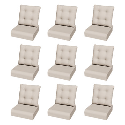 Weatherproof Outdoor Patio Chair Cushions in Beige, Blue, Red, Durable Olefin Fabric Replacement Set, Water & UV Resistant for Outdoor Seating