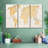 " Beige World Map Multi Piece Canvas Print " by Jorge S 3 - Pieces-93060840
