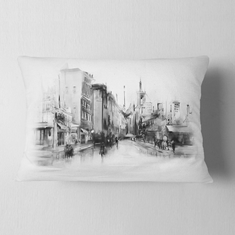 Coussin décoratif noir et blanc City - Cityscape