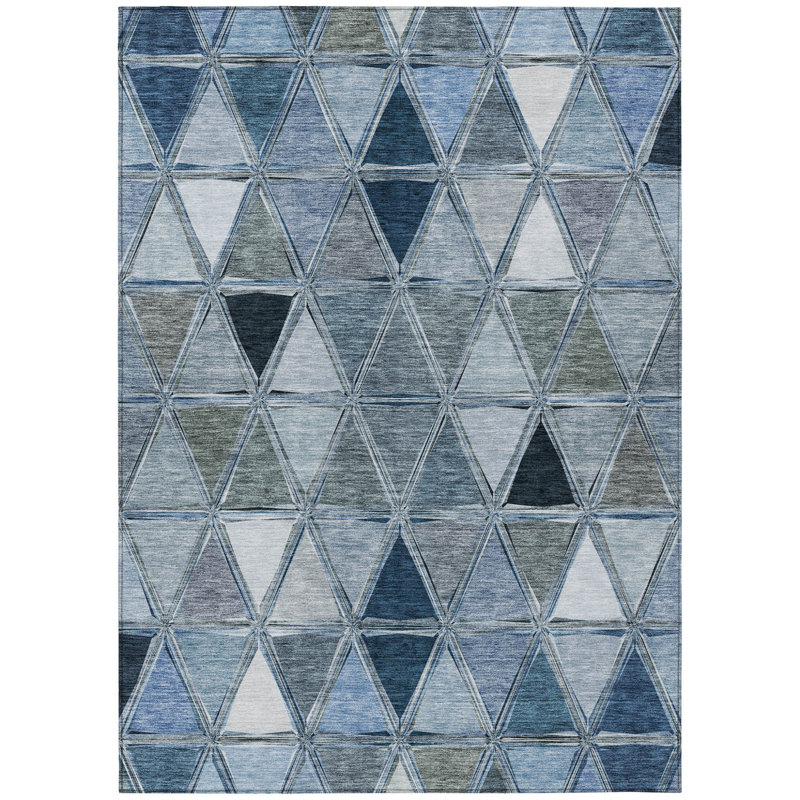 Washable Geometric Indoor / Outdoor Rug