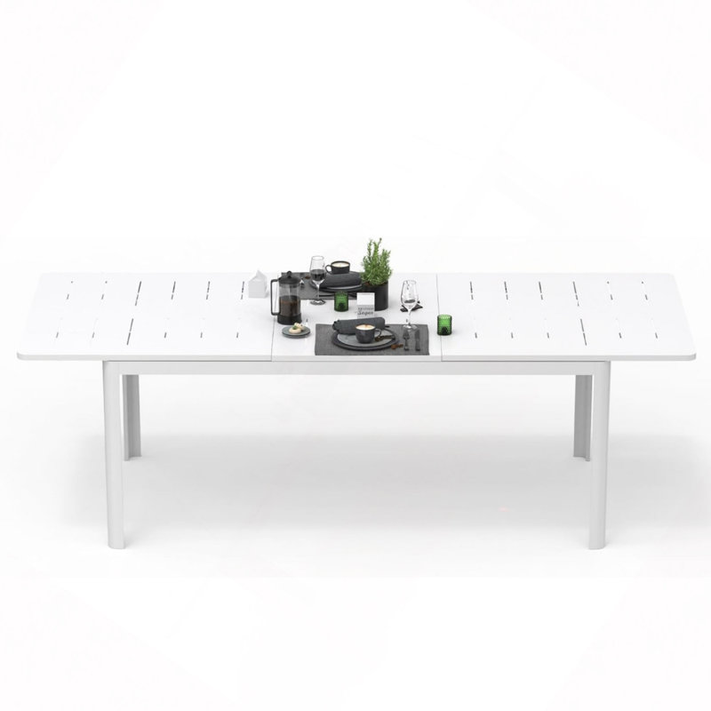 Table extensible de patio / salle à manger d'extérieur, table de patio / table d'extérieur en aluminium pour 6 à 8 personnes