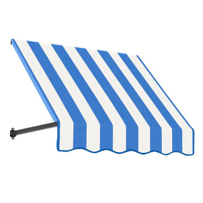 Store fixe rétro Awntech Dallas, 103 cm x 41 cm x 76 cm, rayures bleu vif et blanches