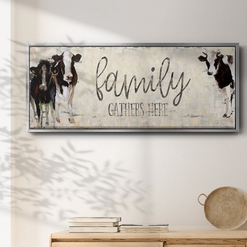 «Family Gather Here», toile encadrée, H 8 po x l 20 po