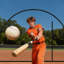 Cage de baseball, 12 po x 10,2 po x 7,6 pi, cage portative autoportante, cages avec polyester sans nœuds à 4 plis et ouverture de machine à lancer, filet de cage pour l'extérieur