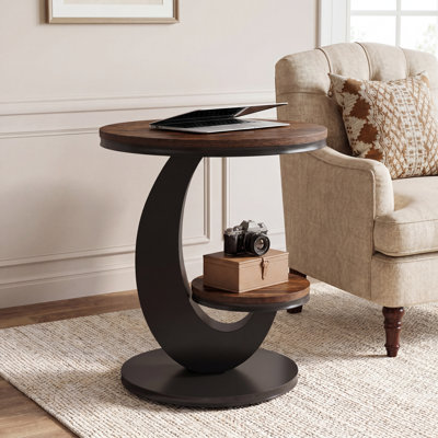 Round End Table with Storage