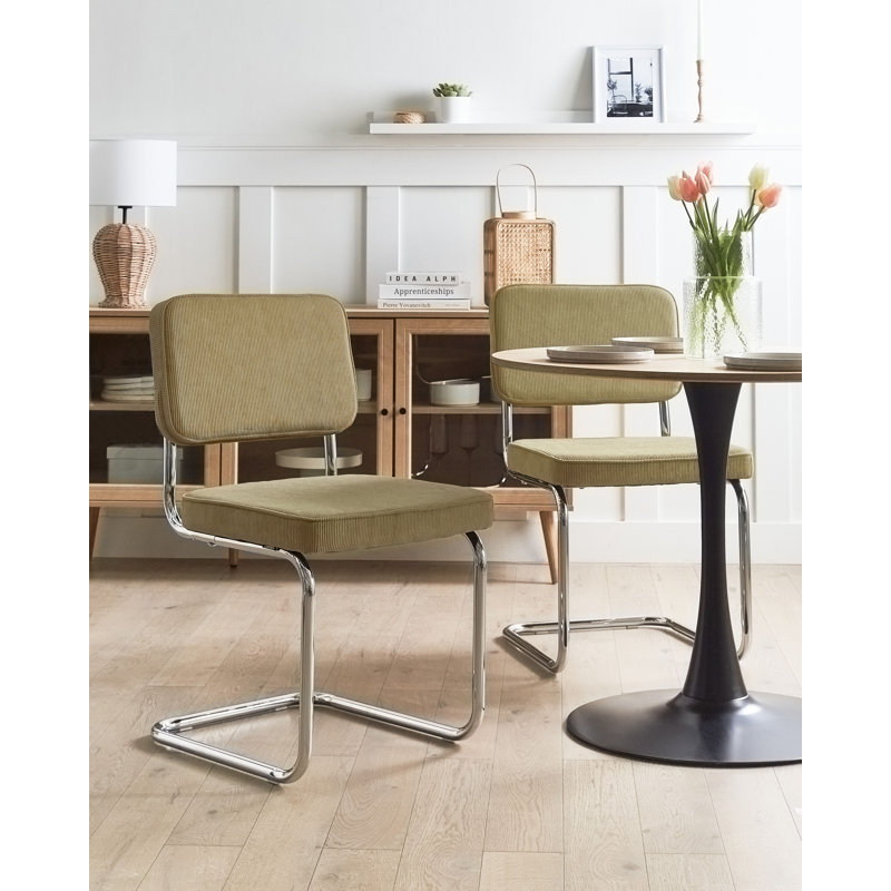 IRWIN 43cm H Polyester Upholstered Full Back Side Chair, Green Olive