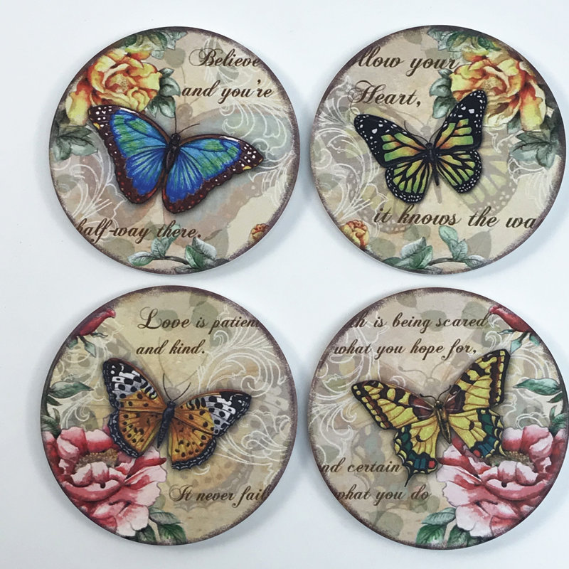 Sous-verre papillon