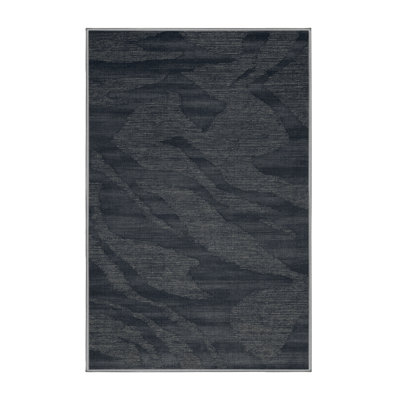 Machine Washable Abstract Gray Area Rug