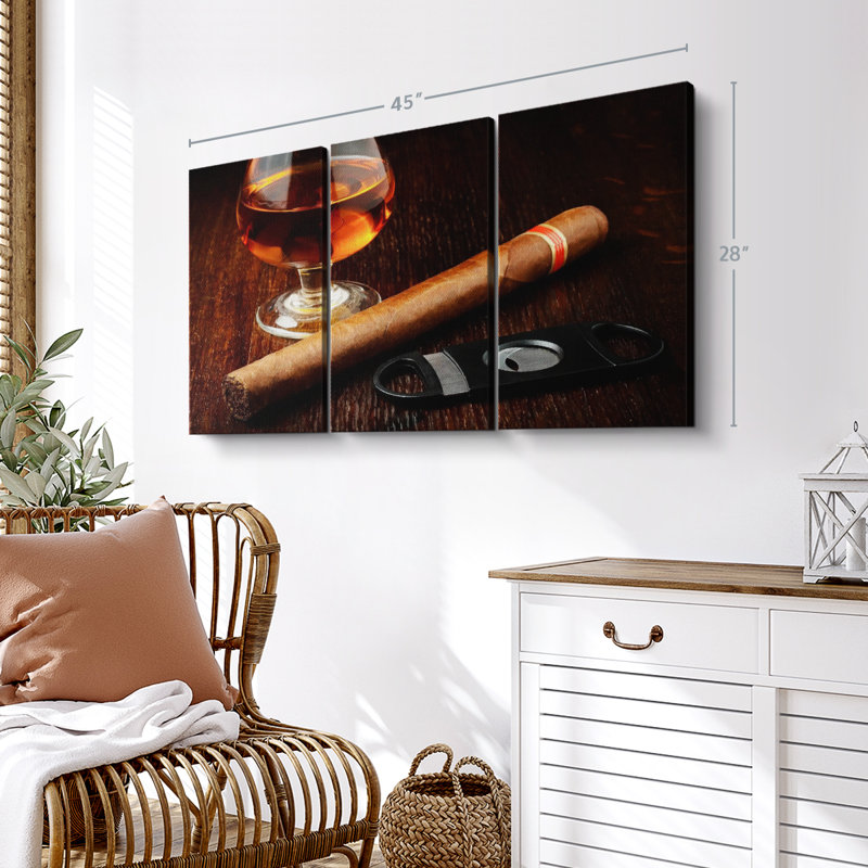 "Verre de rhum" sur toile, H 42 po x l 65 po x P 1,25 po