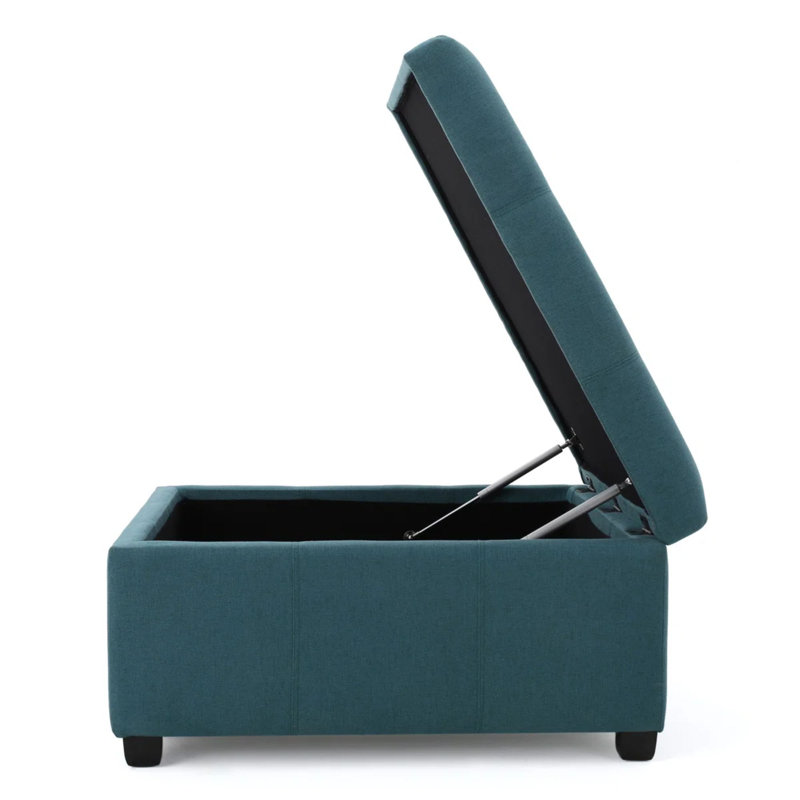 Tufted Square Storage Ottoman, Teal