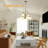 6 - Light Modern Glass Bubble Dimmable Sputnik Sphere Chandelier For High Ceiling Foyer Kitchen Dining Living Room
