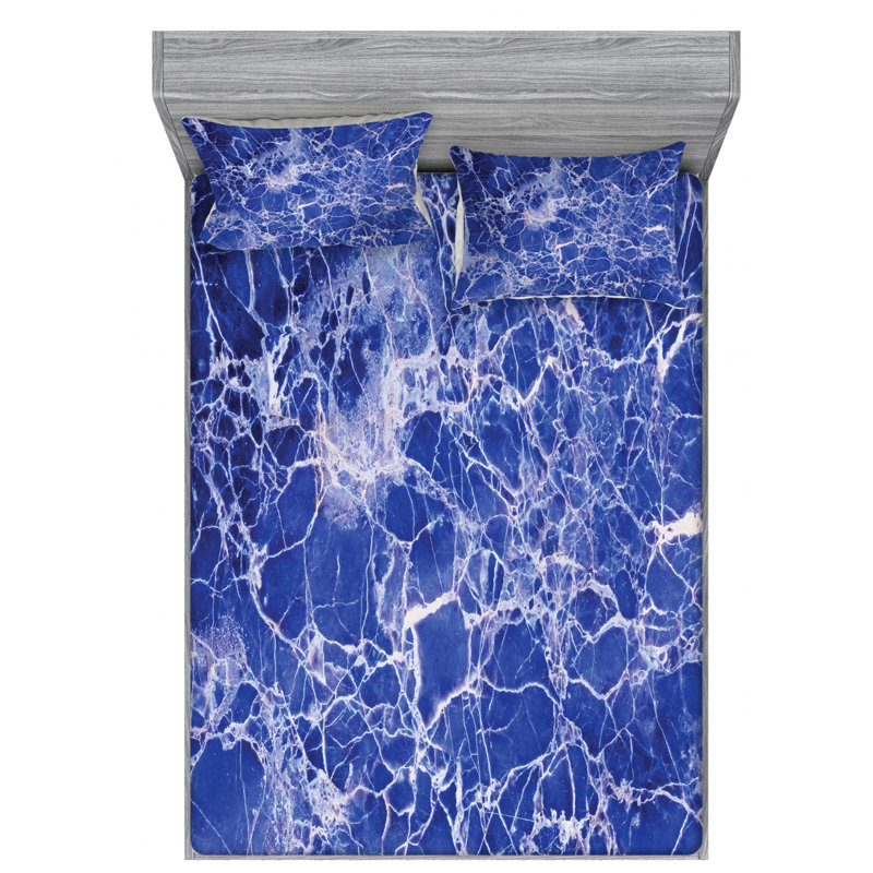 Microfiber Abstract Sheet Set, Queen Sheet Set with Fitted Sheet